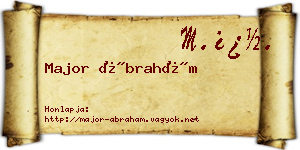 Major Ábrahám névjegykártya